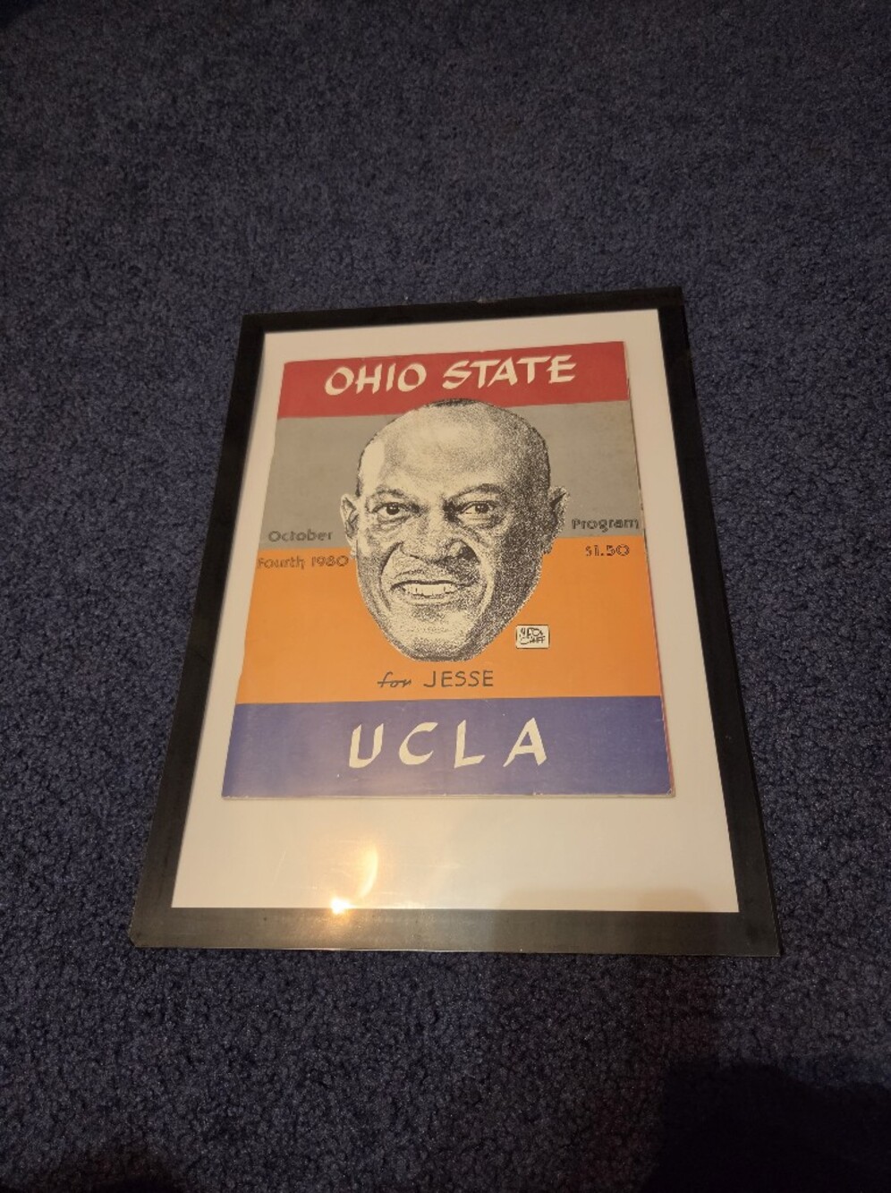 Original 1980 OSU VS UCLA FOOTBALL PROGRAM HONORING JESSE OWENS   10/04/1980